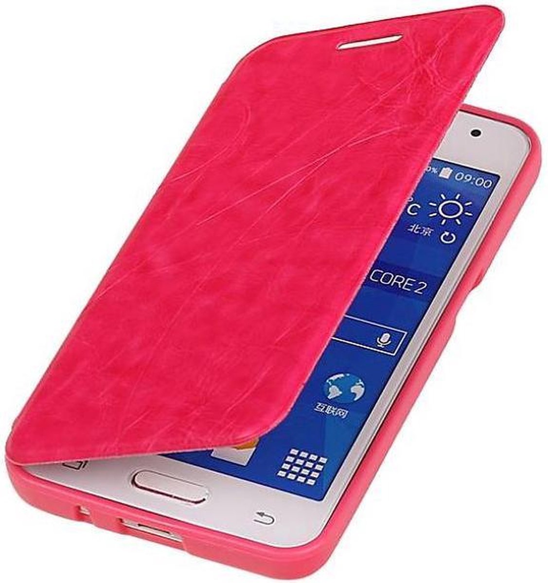 Easy Booktype hoesje Geschikt voor Samsung Galaxy Core II G355H Roze