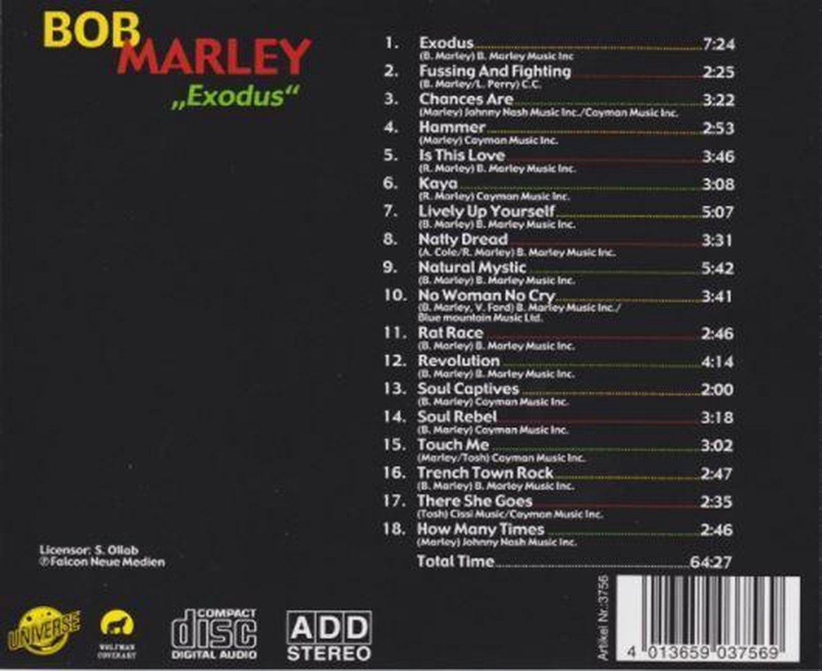 Bob Marley - Exodus, Bob Marley | CD (album) | Muziek | bol.com