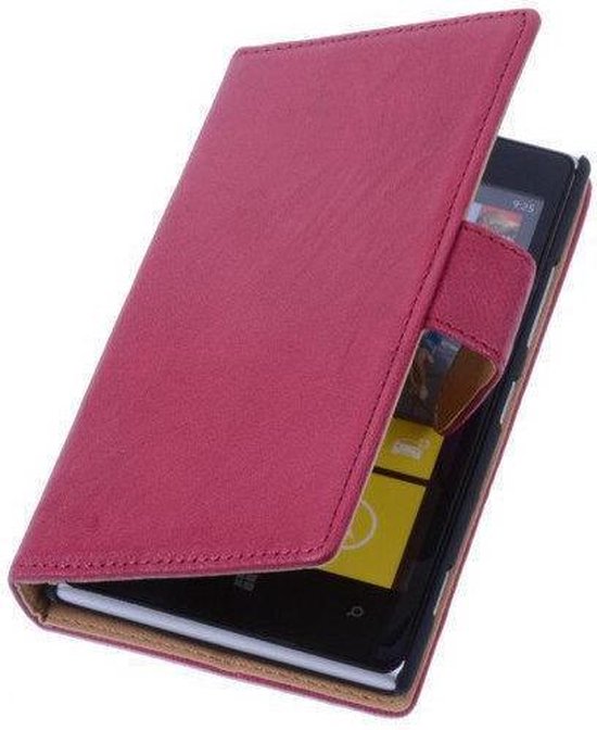 BestCases Stand Fuchsia Étui Portefeuille de Luxe en Cuir Véritable pour Nokia X