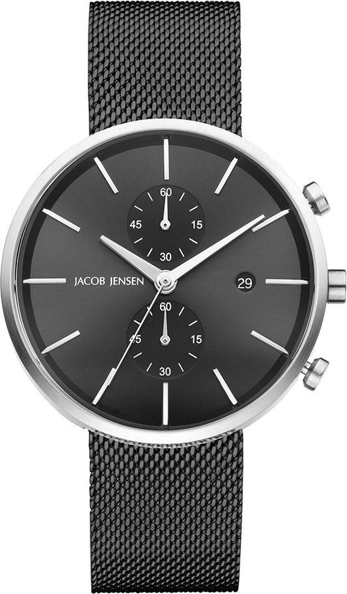 Jacob Jensen 626 horloge heren - zwart - edelstaal