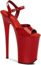 Pleaser Sandaal met enkelband, Paaldans schoenen -38 Shoes- INFINITY-909 Paaldans schoenen Rood