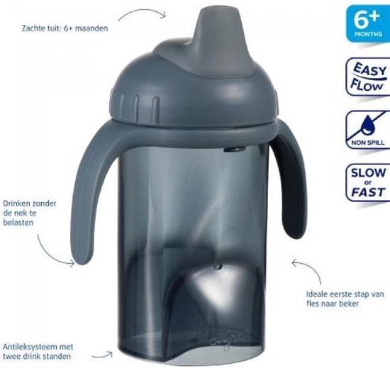 difrax drinkbeker 250 ml zachte tuit - grijs | bol.com