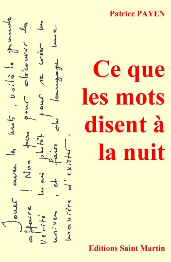 Ce que les mots disent à la nuit - cover