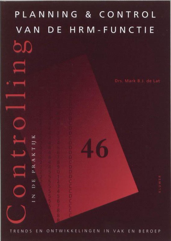 Cover van het boek 'Planning & control van de HRM-functie / druk 1' van M.B.J. de Lat