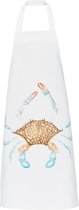 by Sorcia - schort Blue Crab - 70x90cm - kookschort - katoen - designed in Holland