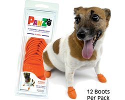 Pawz Rubber Dog Boots - Hondenschoen - Oranje Small