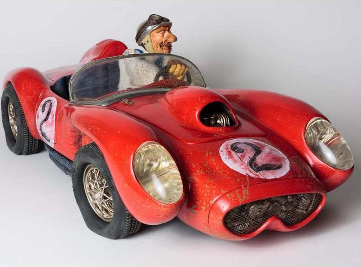 Ferrari – rood - fireball –polyresin – classic - cars - beeldje – Guillermo Forchino – 32x15x12 cm
