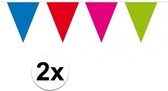 2x drapeau ligne / guirlandes XXL multicolores 10 mètres