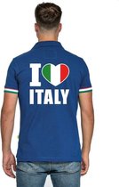 Blauw I love Italie polo heren L