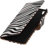 Zebra Bookstyle Wallet Case Hoesjes Geschikt voor Sony Xperia XA Wit