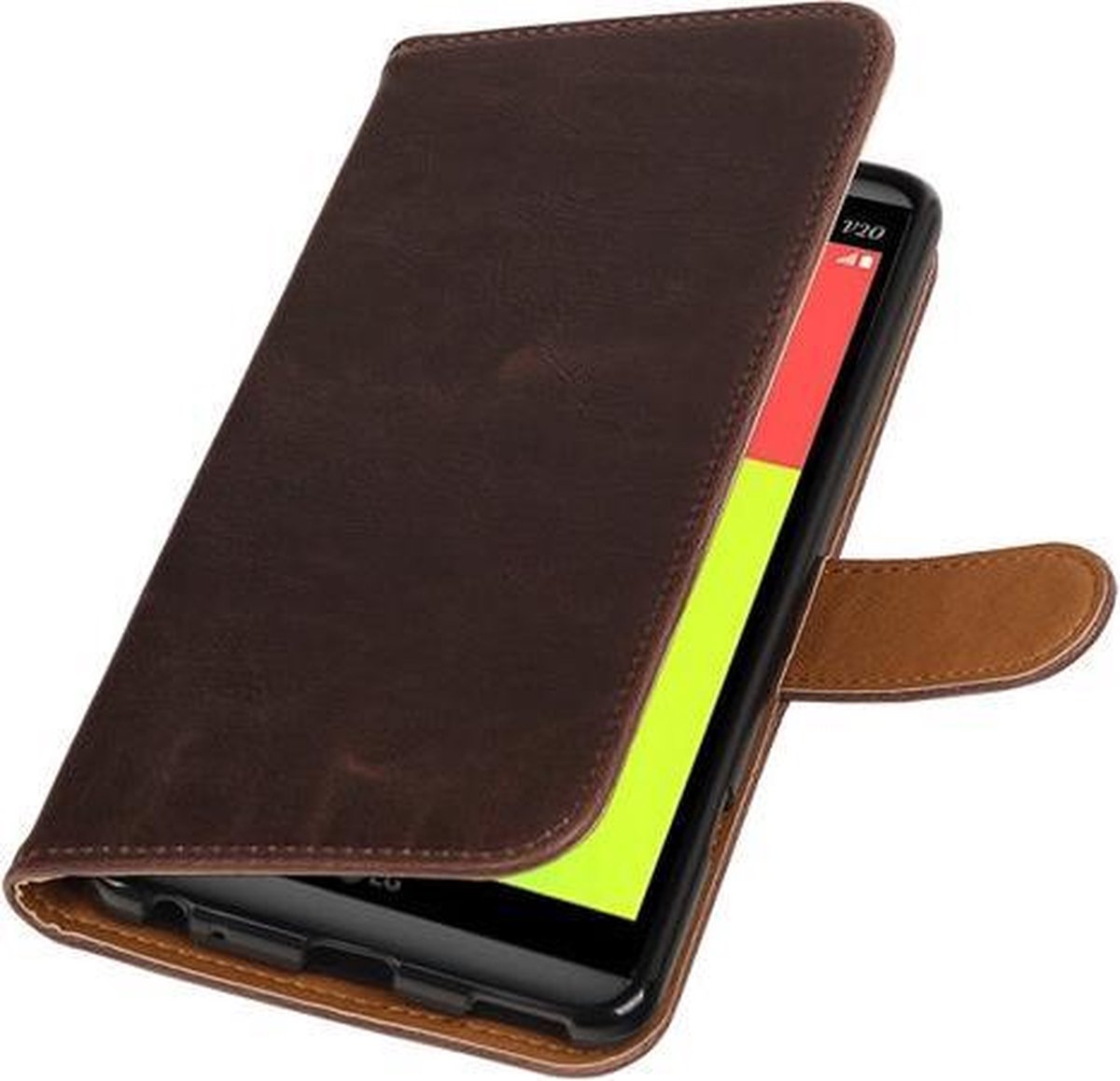 Mocca Pull-Up PU booktype wallet hoesje voor LG V20