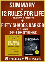 Omslag Summary of 12 Rules for Life: An Antidote to Chaos by Jordan B. Peterson + Summary of Fifty Shades Darker by EL James 2-in-1 Boxset Bundle
