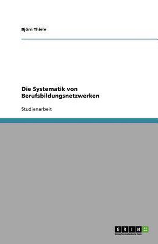 Die Systematik von Berufsbildungsnetzwerken - cover