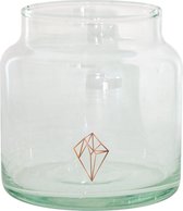 TAK Design Vaas Diamonds S - Handgemaakt - Glas - Ø10 x 11 cm - Koper