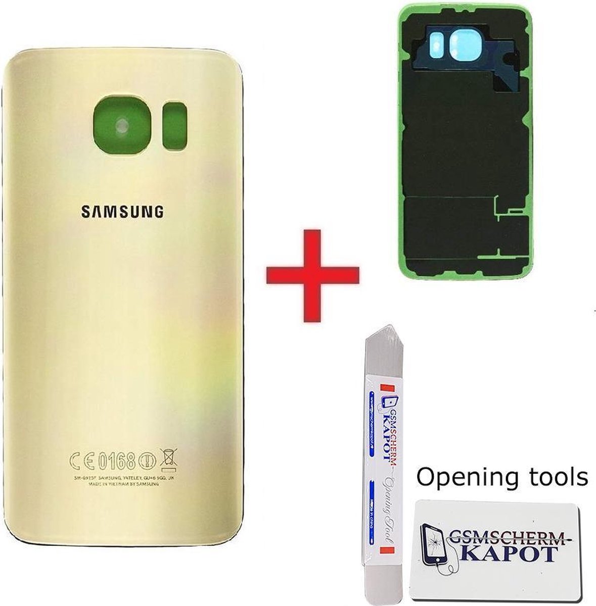 Voor Samsung Galaxy S6 Edge achterkant reparatie set - goud