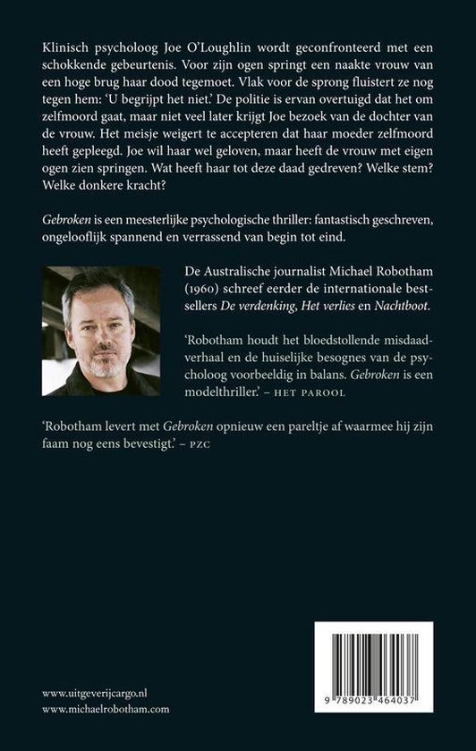 Foto van Michael Robotham, auteur van 'Gebroken', een literaire thriller.