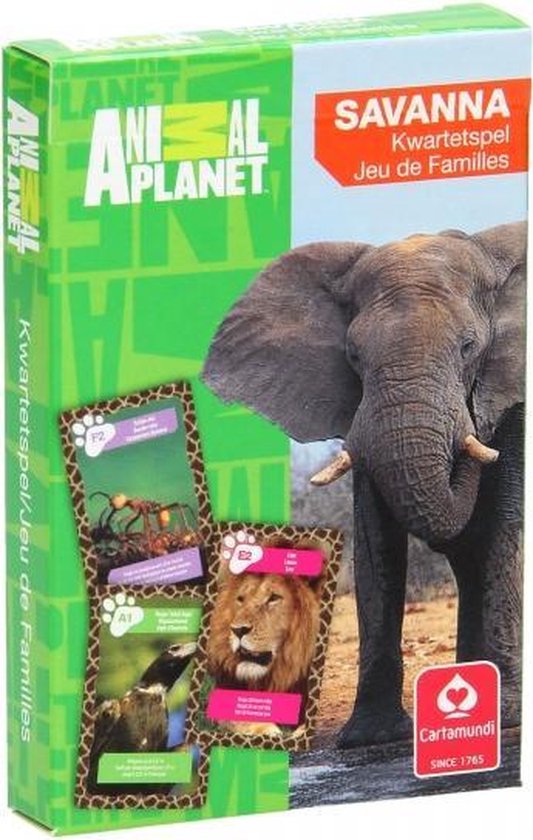 Thumbnail van een extra afbeelding van het spel Animal Planet Kwartetspel - Savanne. Koraalrif. Jungle. Woestijn. Poolgebied. Meren & Moerassen