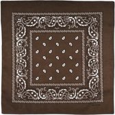 Bandana Paisley bruin - 100% katoen - boeren zakdoek - brown - Cotton - zakdoek - hoofdband - sjaaltje - accessoire - carnaval