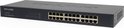 Zwarte TP-Link TL-SG1024 24-poorts Gigabit Switch met 24 ethernetpoorten en statuslampjes.