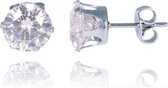 LGT Jewels Stud oorbellen Edelstaal Classic Round Transparent 4mm