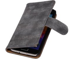 Hagedis Bookstyle Hoes Grijs - Samsung Galaxy S5 mini G800F