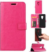 Huawei Mate 20 Pro Portemonnee hoesje roze met Tempered Glas Screen protector