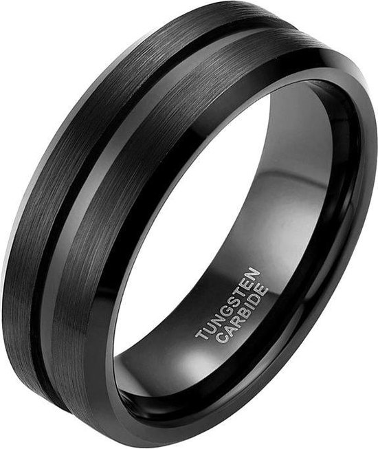 Heren ring Wolfraam Zwart 8mm-19mm