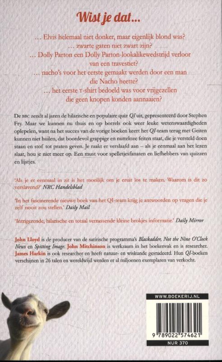 Geiten kunnen niet huilen - back cover