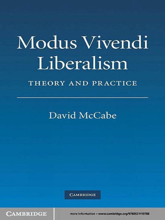  Modus Vivendi Liberalism: Theory and Practice: 9780521119788:  McCabe, David: Books