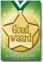 button wenskaart + envelop - Goud waard