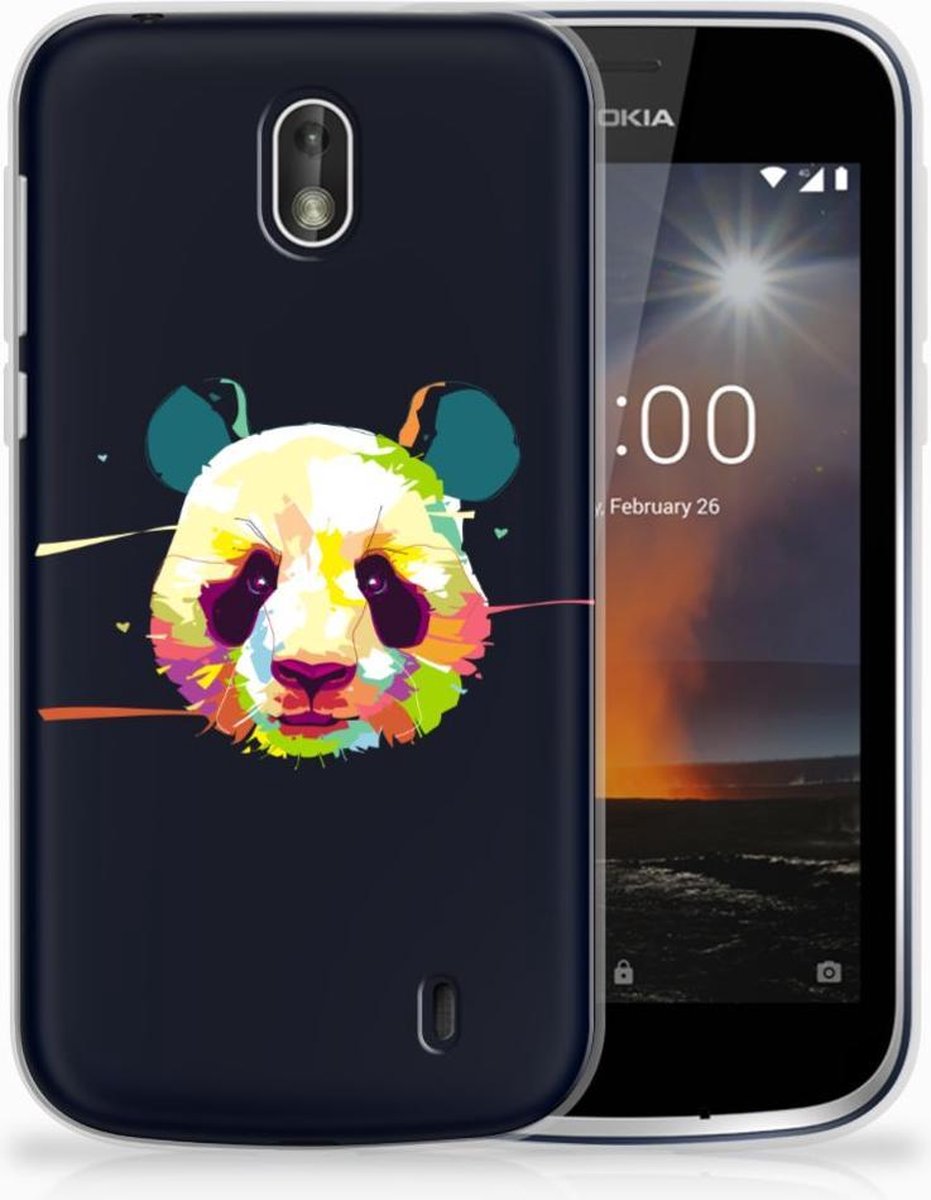 Nokia 1 Telefoonhoesje met Naam Panda Color