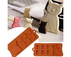 Siliconen bakvorm katten - koekjes - chocolade