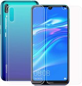 Huawei Y7 2019 Hoesje Transparant TPU Siliconen Soft Case + Tempered Glass Screenprotector