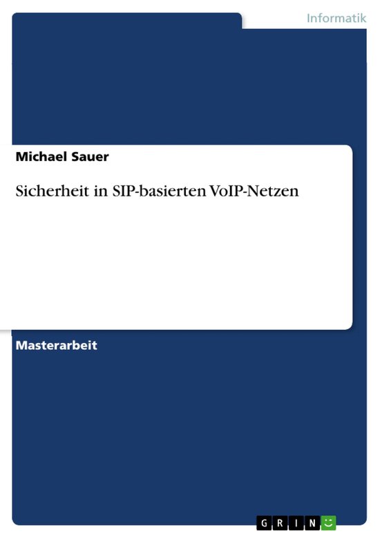 Sicherheit in SIP-basierten VoIP-Netzen - cover