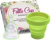 FettleCup Herbruikbare Menstruatiecup - Maat M Menstruatiecups - Duurzame Siliconen Menstruatie cup met Menstruatiecup Sterilisator (Groen)