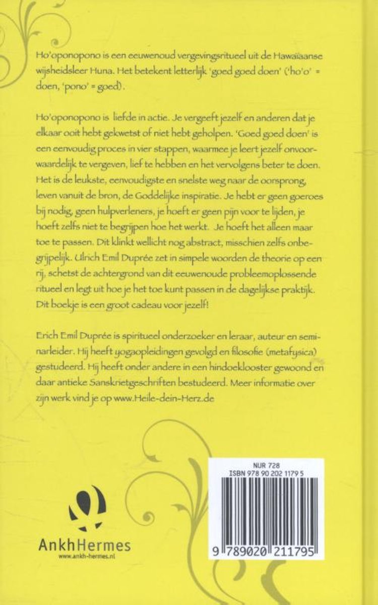 Ho'oponopono - back cover