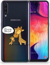Coque Téléphone pour Samsung Galaxy A50 PU Silicone Etui Bumper Gel Girafe