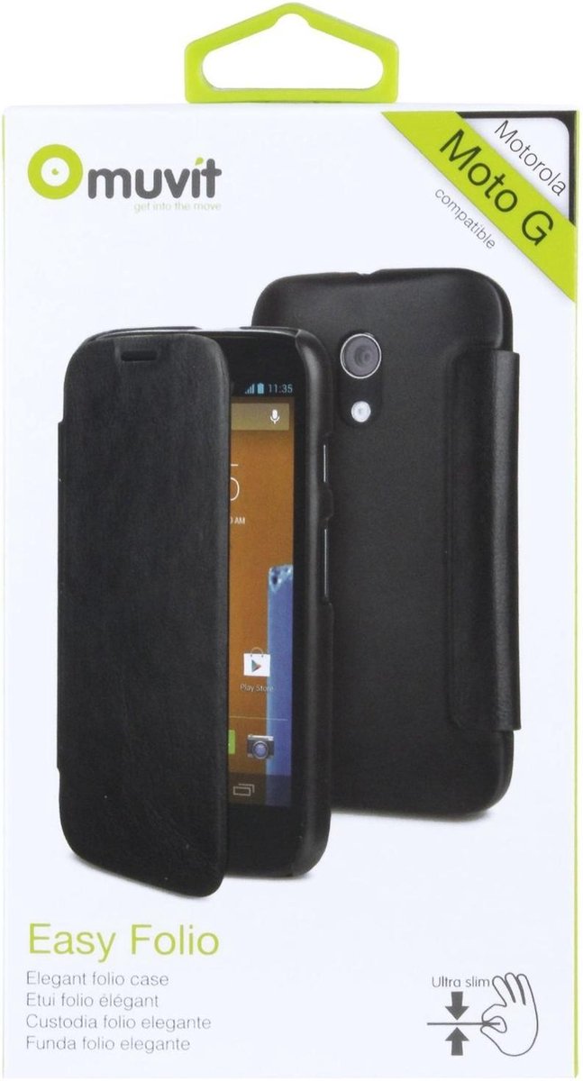 Muvit Motorola Moto G Easy Folio Case - Black