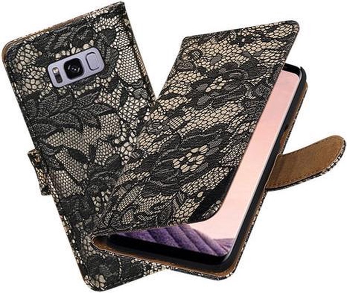 BestCases.nl Samsung Galaxy S8+ Plus Lace booktype hoesje Zwart