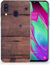 Bumper Case Geschikt voor Samsung Galaxy A40 Old Wood
