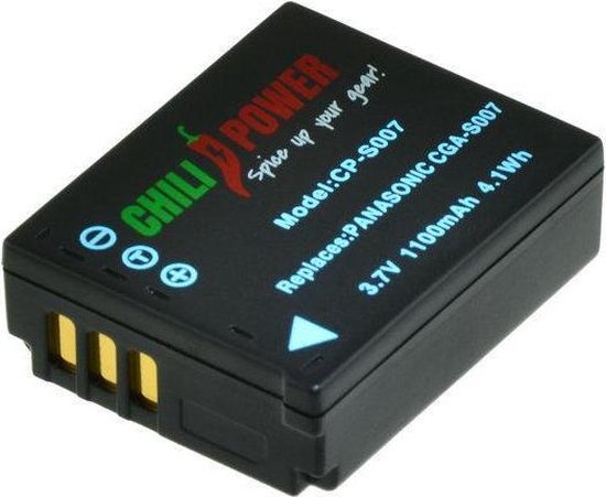 CGA-S007 Camera Accu 1100mAh voor Panasonic Lumix TZ1 TZ2 TZ3 TZ4 TZ5 Batterij Vervanging