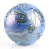 Glazen urn. "Elan" Bol zee blauw. Afmeting 20 cm.