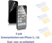 Screenprotector - beschermfolie iphone 5 / 5S (3 stuks enkel de voorkant)