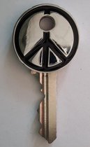 LeuksteWinkeltje sleutelhoesje Peace - RVS