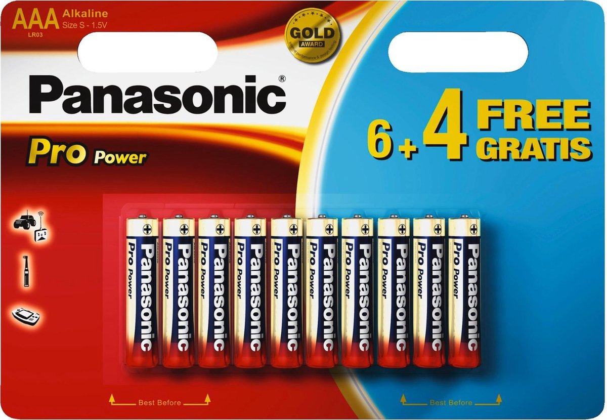 Panasonic Pro Power AAA 6+4 Wegwerpbatterij Alkaline