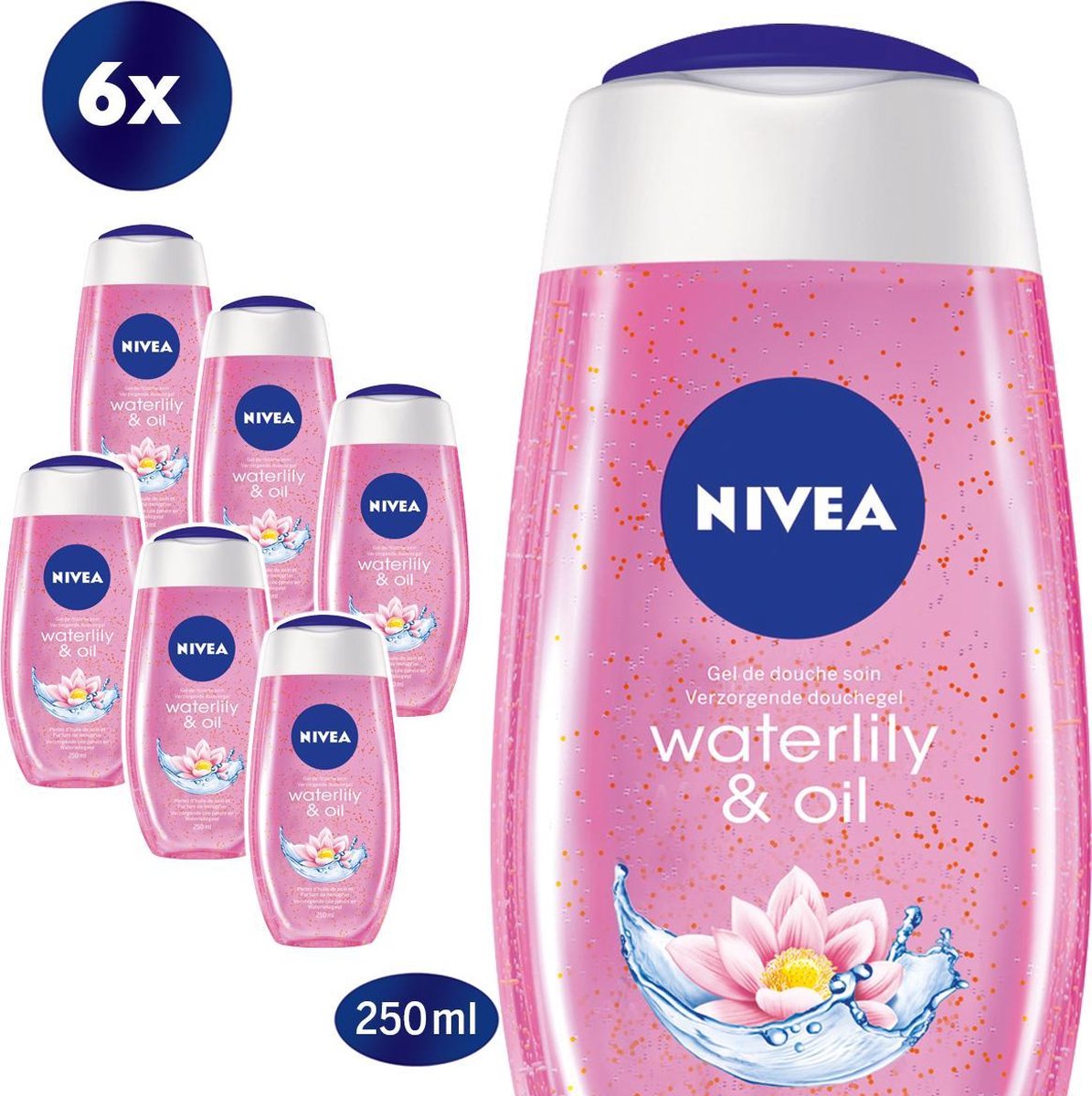 NIVEA Waterlily & Oil 6 x 250 ml Voordeelverpakking Douchegel
