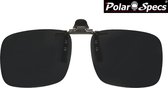 Polar Specs® 46x132 mm. Aluminium Opklapbare Voorhanger – Clip on Zonnebril – Brilclip – Voorzetbril – Polarized Black – Unisex