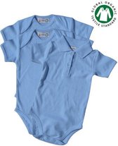 Link Kidswear Jongens 3-pack Romper GOTS - Babyblauw - Maat 62/68