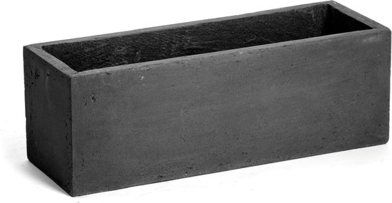 Clayfibre – bloempot balkonbak rechthoek L50 B17 H17 – Lood | bol.com