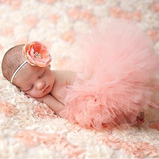 Newborn tutu met haarband. Geweldig lichtroze rokje met strik hoofdband.  Perfect voor... | bol